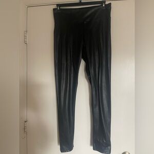 GUC Women’s Sleek Black Faux Leather Leggings, Sz. XL